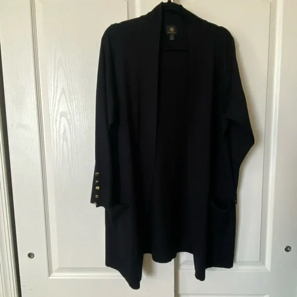 JM Collection Black Cardigan - Picture 2 of 5